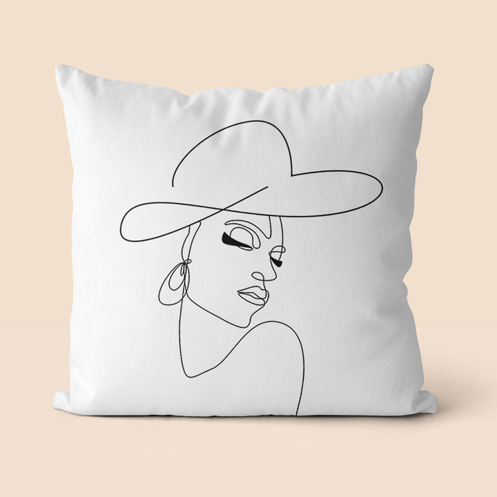 Artistic Line Drawing Throw Pillow