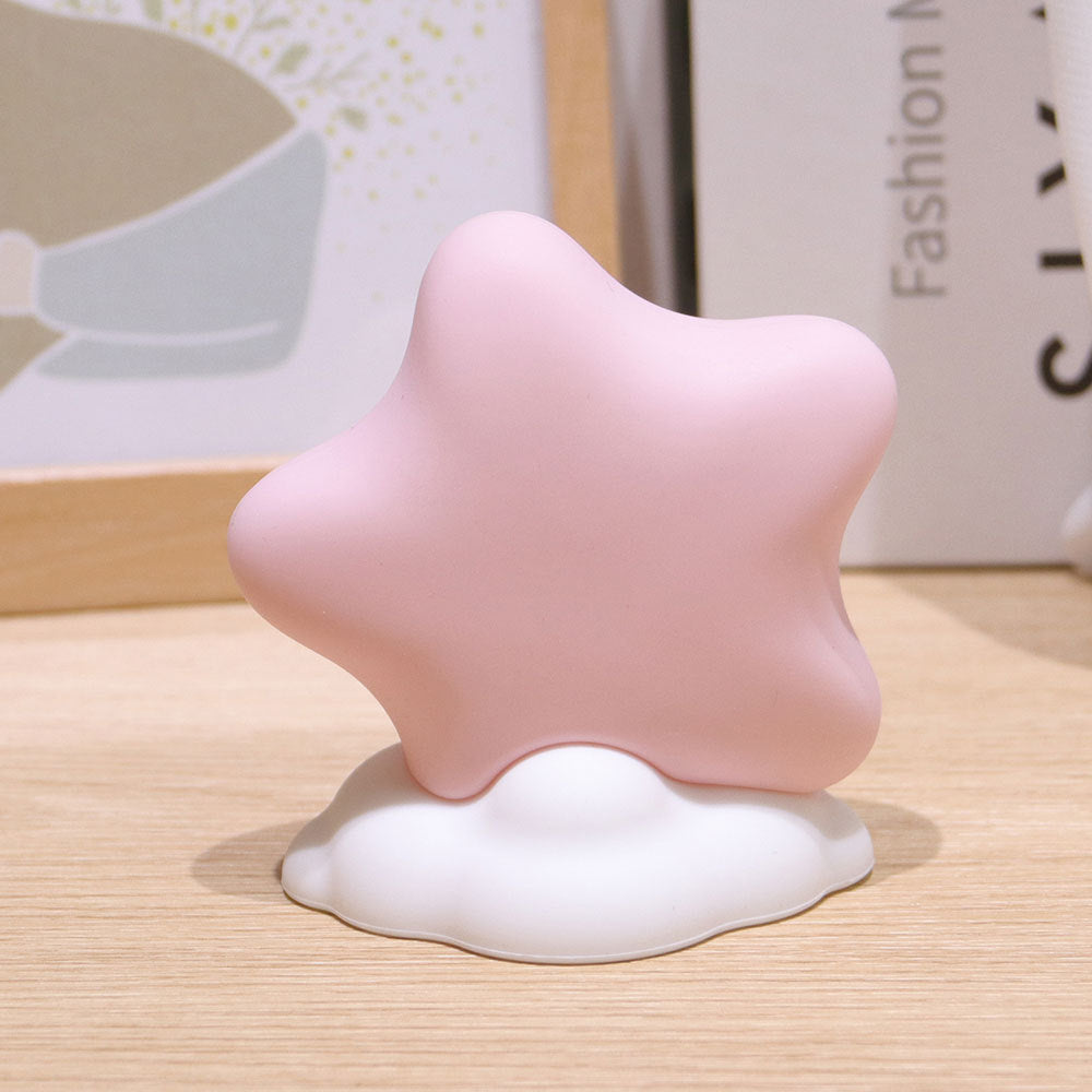 Star-shaped Silicone Touch Night Light with Cloud Base