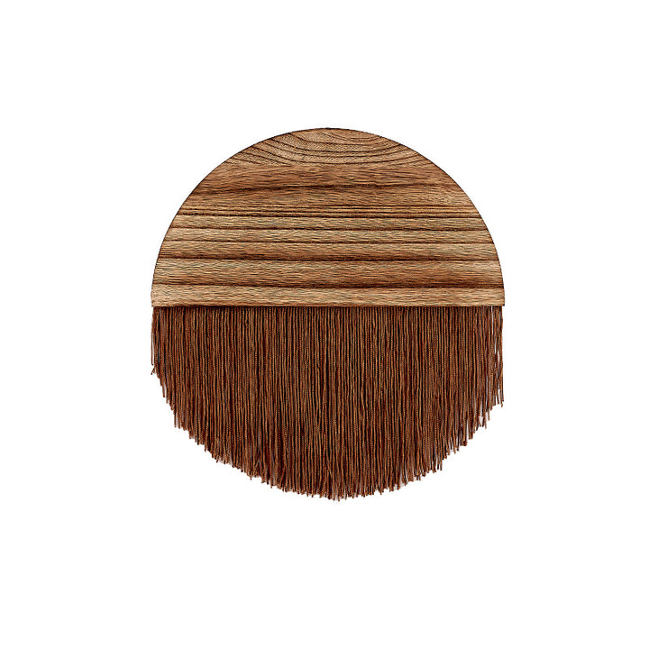 Macrame Wall Decor with Wooden Base