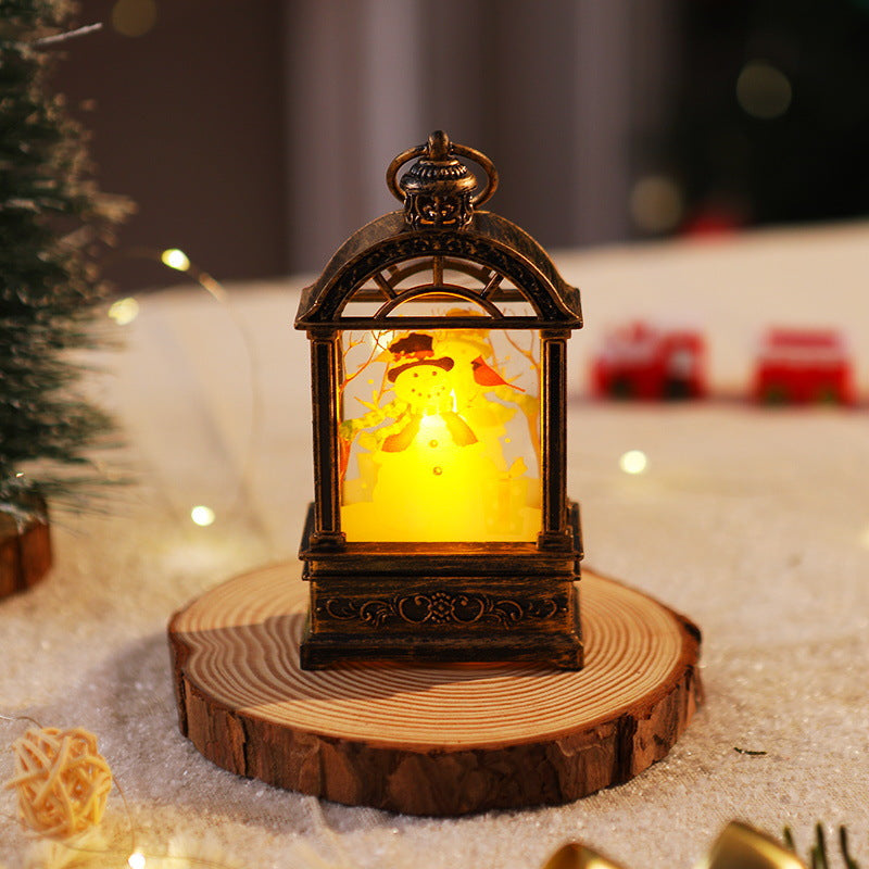 Decorative Christmas lantern with nostalgic Santa motif