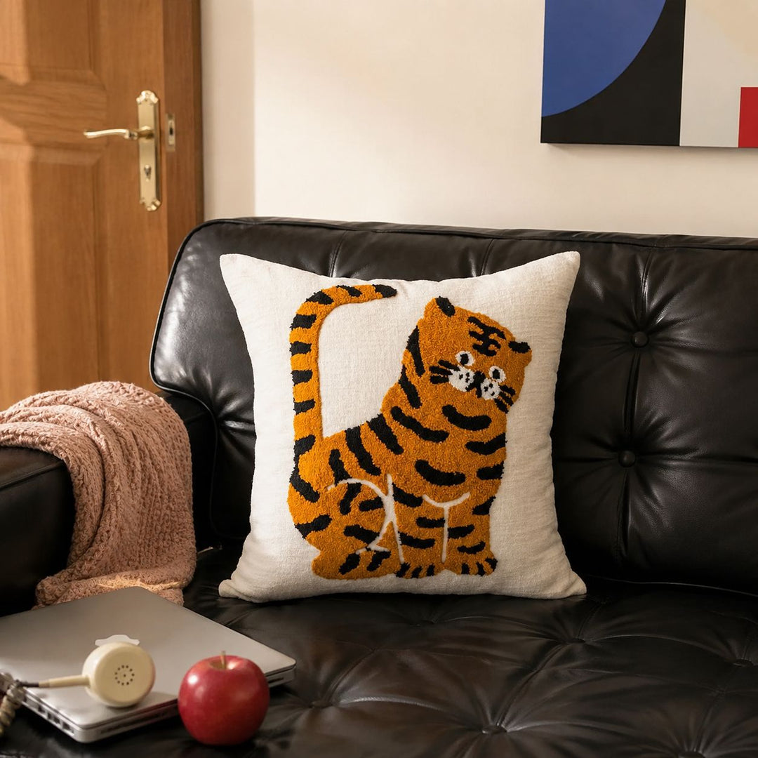 Decorative Animal Illustration Throw Pillow
