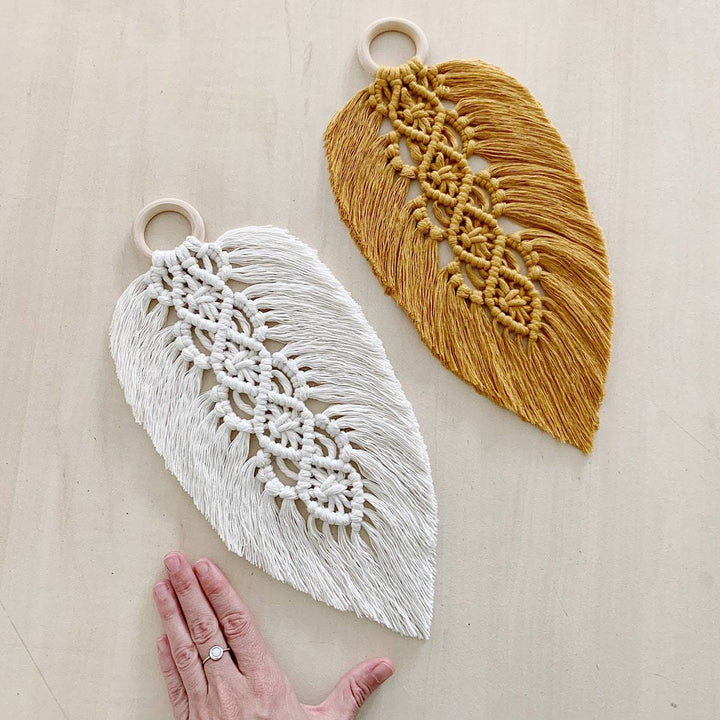 Leaf Shaped Macrame Wall Decor