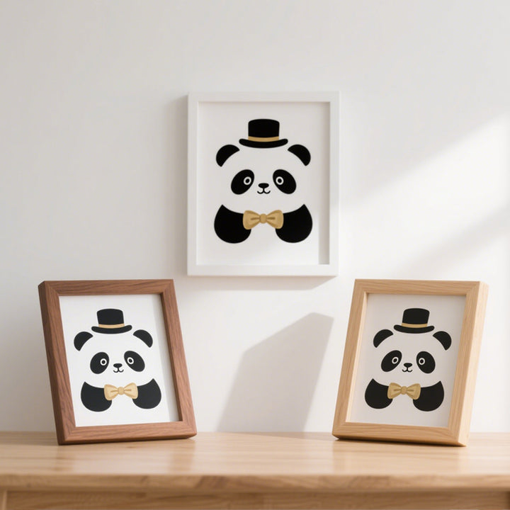 Whimsical Panda Illustration Frame