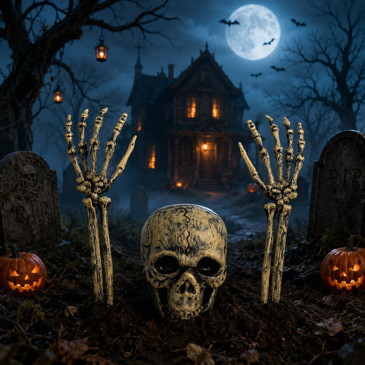 Creepy Halloween decor skeleton tree trunks