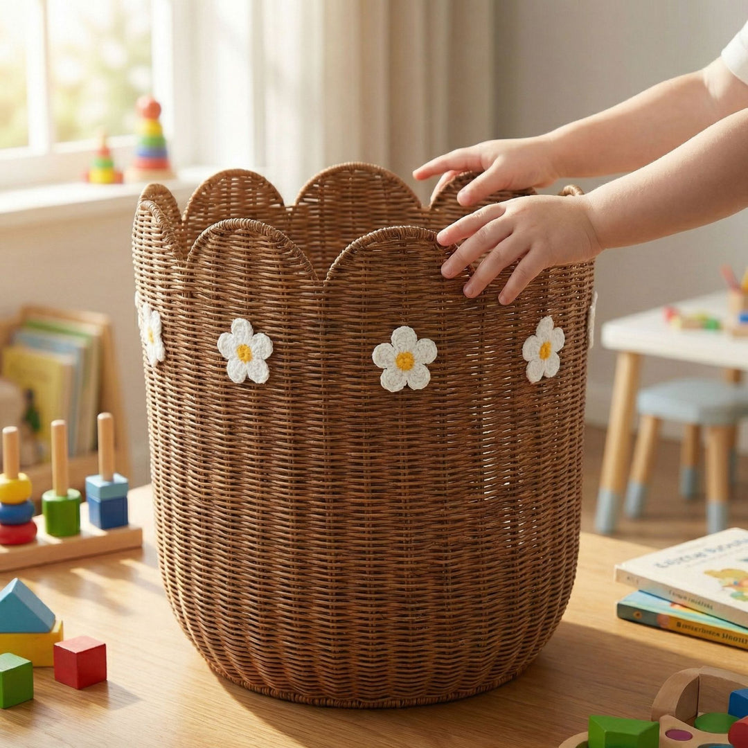 Decorative basket with wavy edge