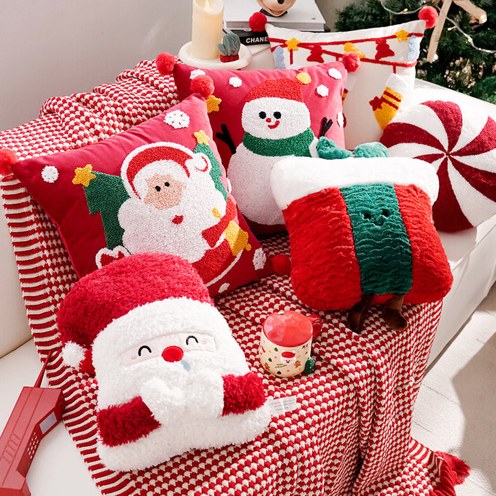 Festive Holiday-Themed Decorative Throw Pillow