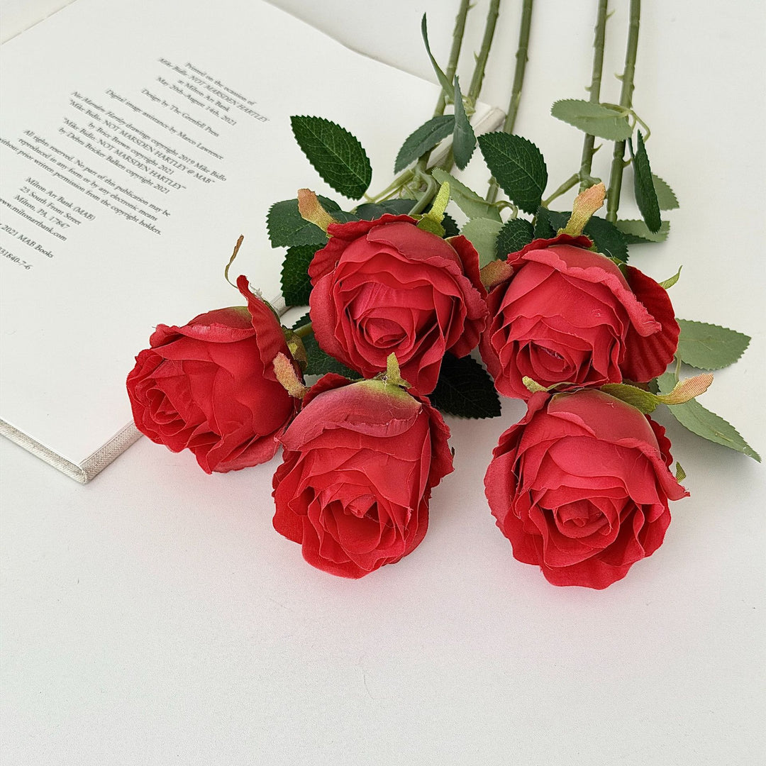 Artificial rose branch with realistic appearance