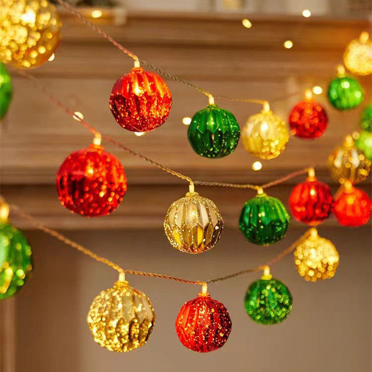 Festive Glitter Orb Ball LED String Lights