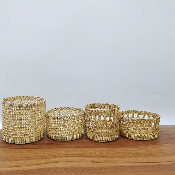 Handmade Natural Fiber Decorative Basket