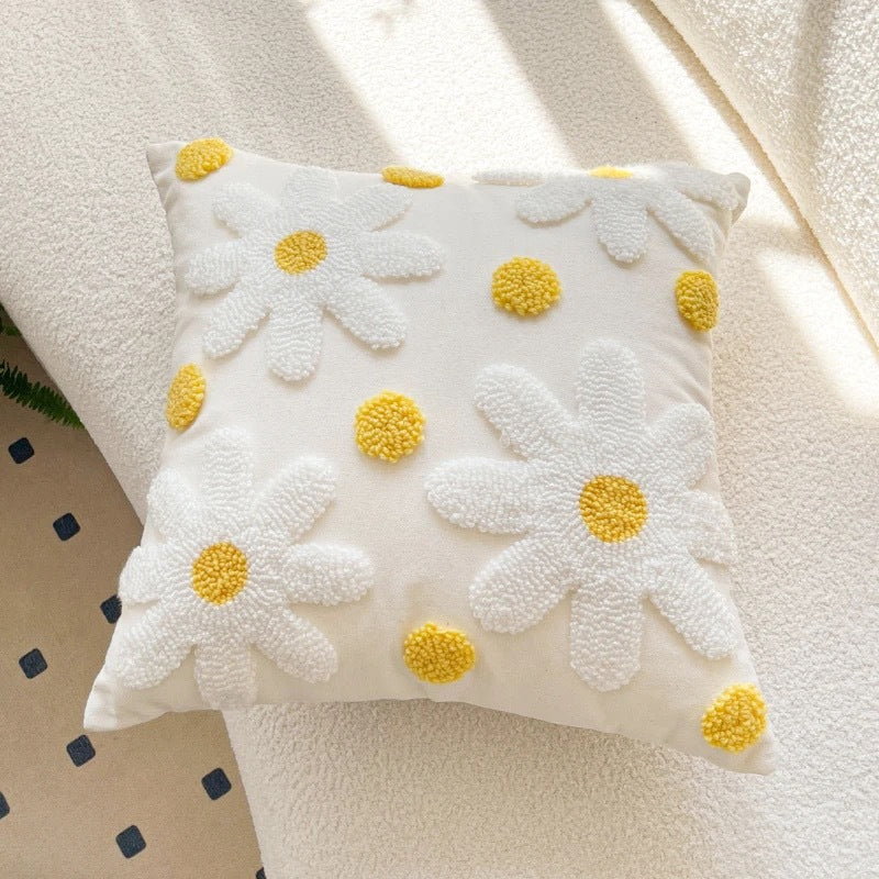 Textured Floral Accent Throw Pillow