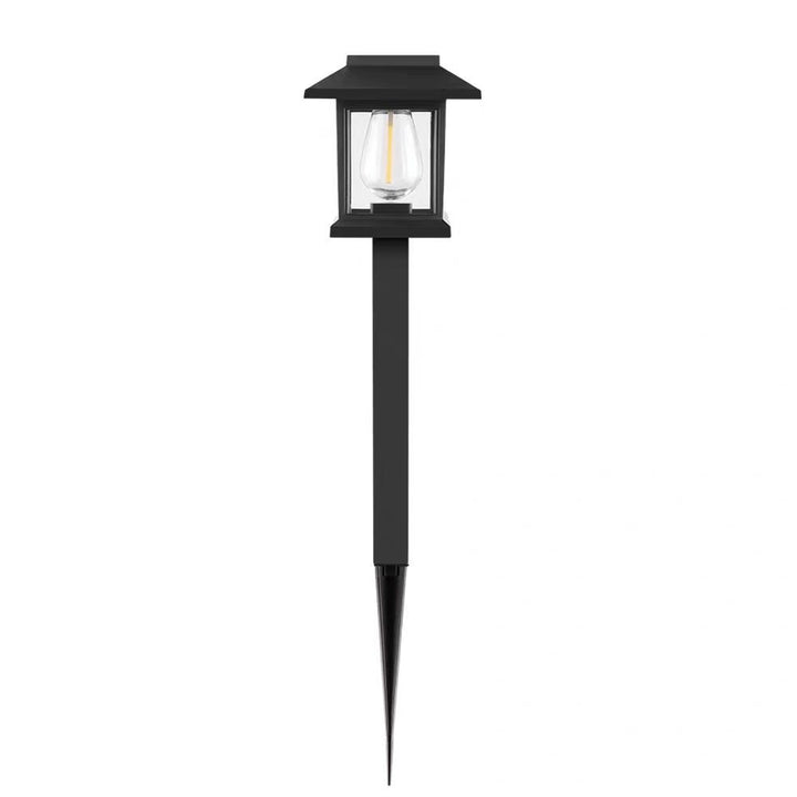 Outdoor Solar LED Garden Stake Lantern with Pagoda Grid and Color-Changing Mood Light