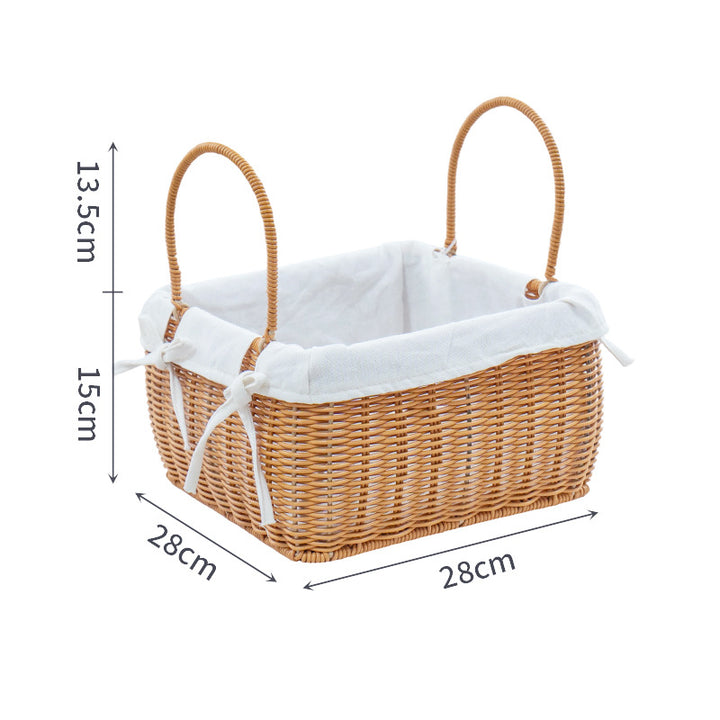 Braided storage basket with removable inner lining