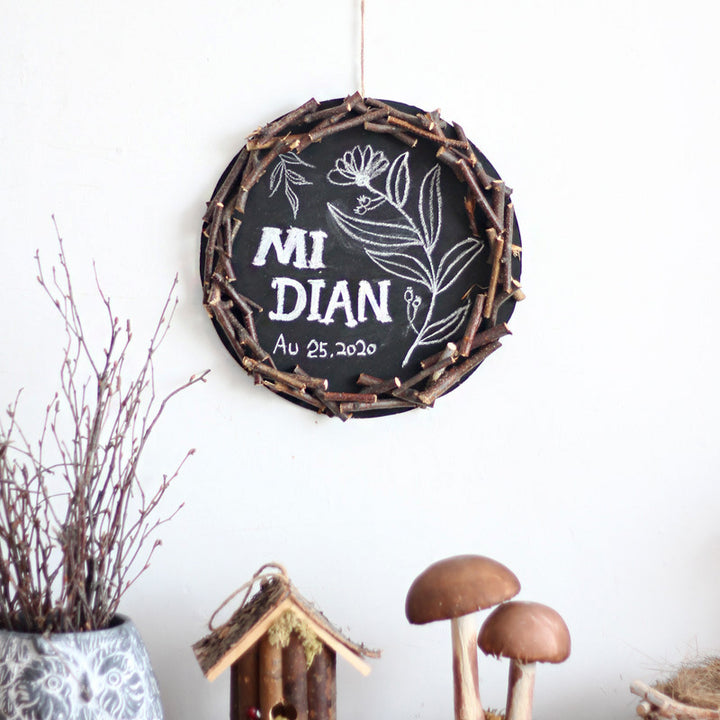 Decorative wall table with rustic frame