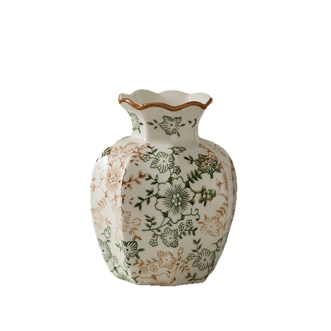Elegant ceramic vase with floral pattern