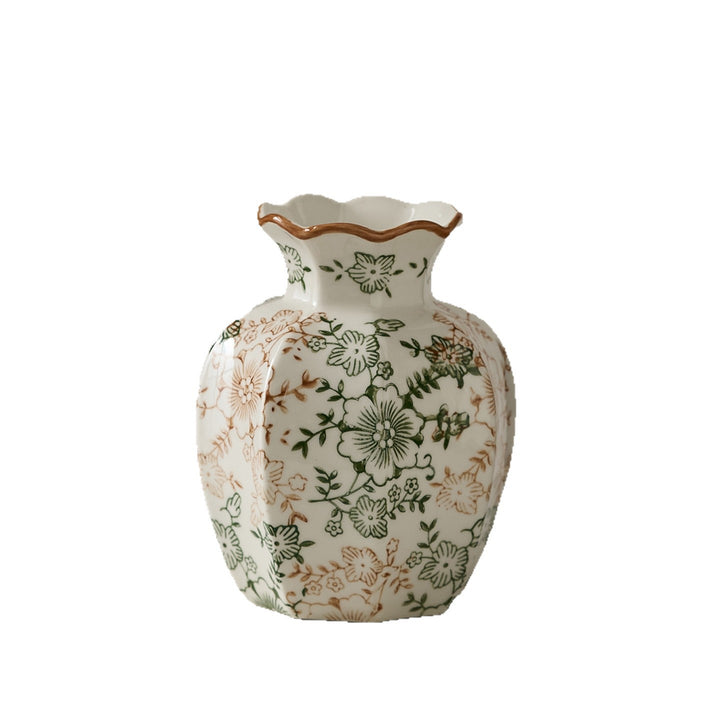 Elegant ceramic vase with floral pattern
