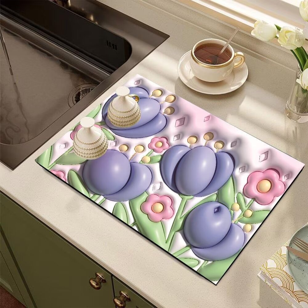 Cute Cartoon Dog-Themed Kitchen Mat