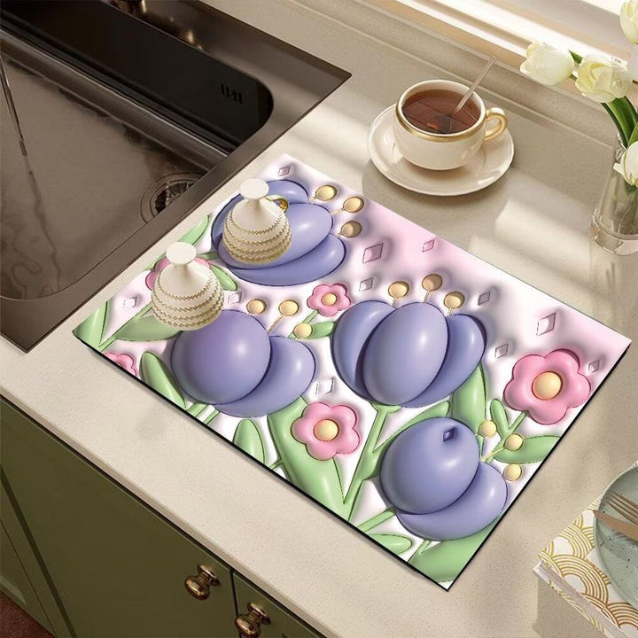 Cute Cartoon Dog-Themed Kitchen Mat