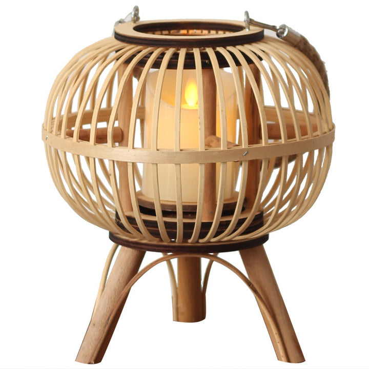 Stylish hanging lamp made of natural material