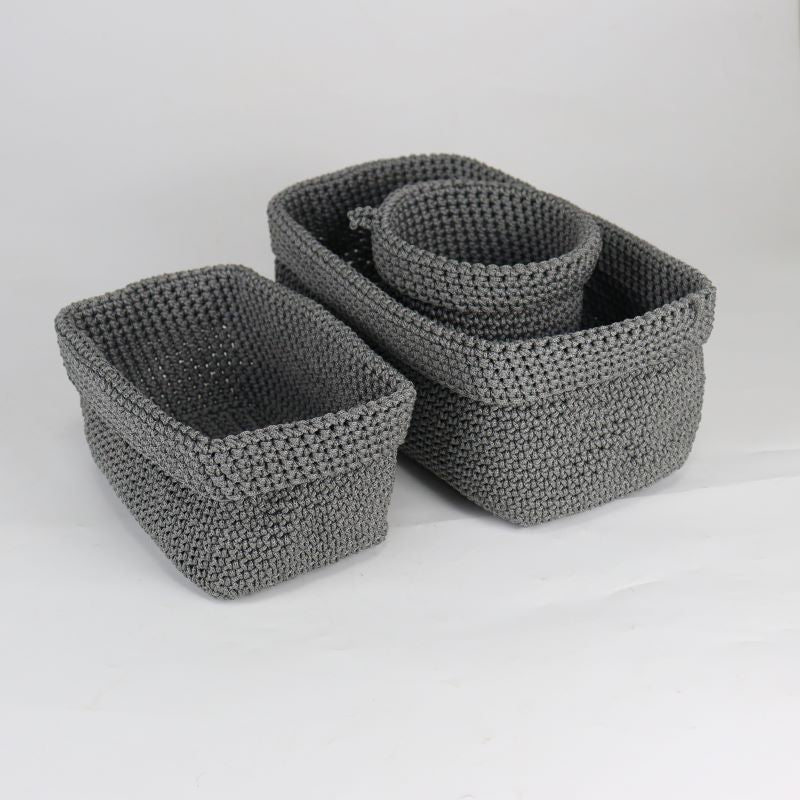 Hand-knotted storage baskets