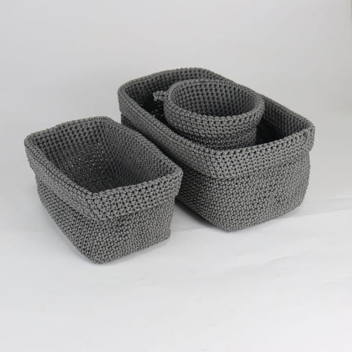 Hand-knotted storage baskets