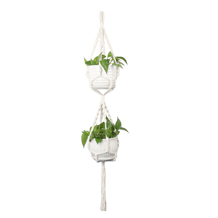 Plant-hanging macrame shelf