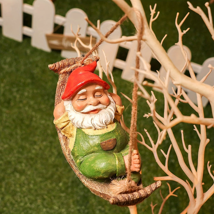 Whimsical Garden Gnome Sitting Figurine