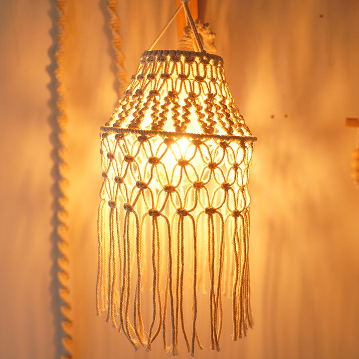 Macramé Bohemian Hanging Pendant Light Shade