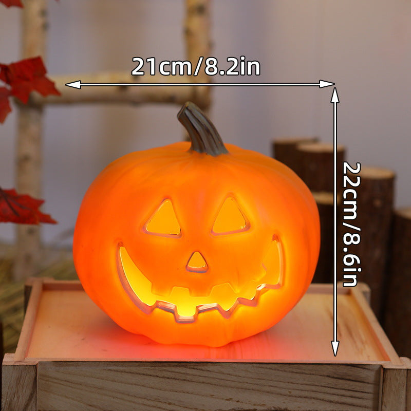 Ceramic Cat Pumpkin LED Tealight Holder