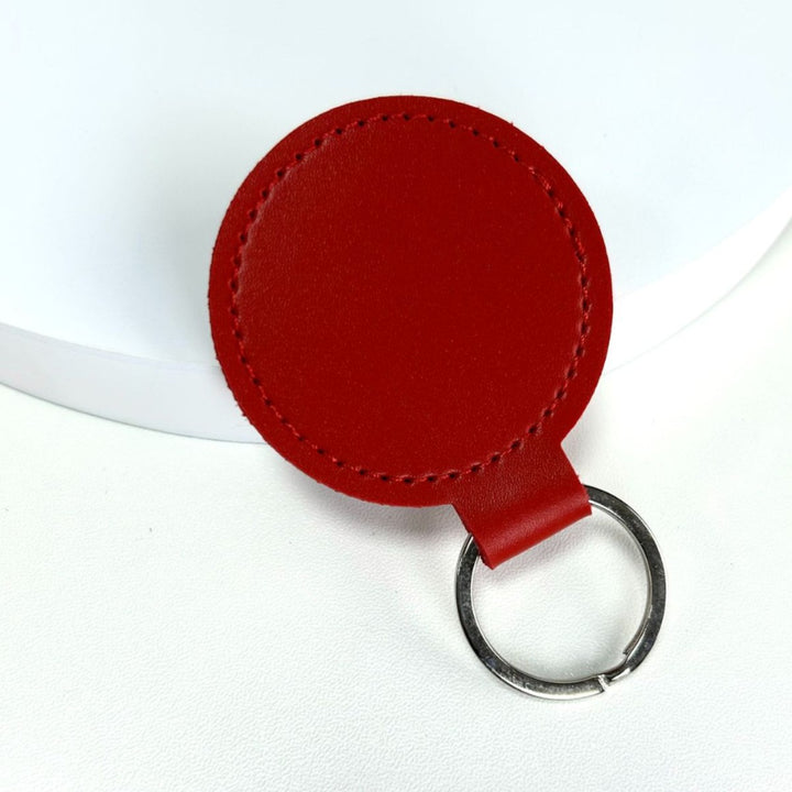 Premium Leather Round Keychain