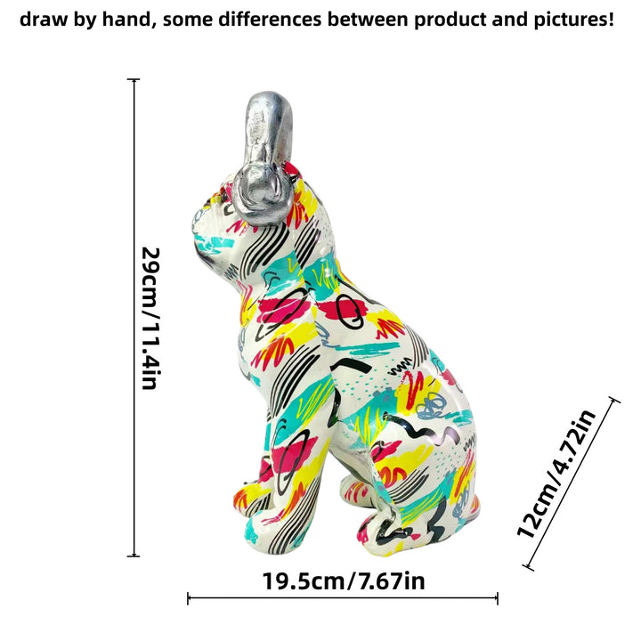 Colorful decorative figure of a dog in modern design