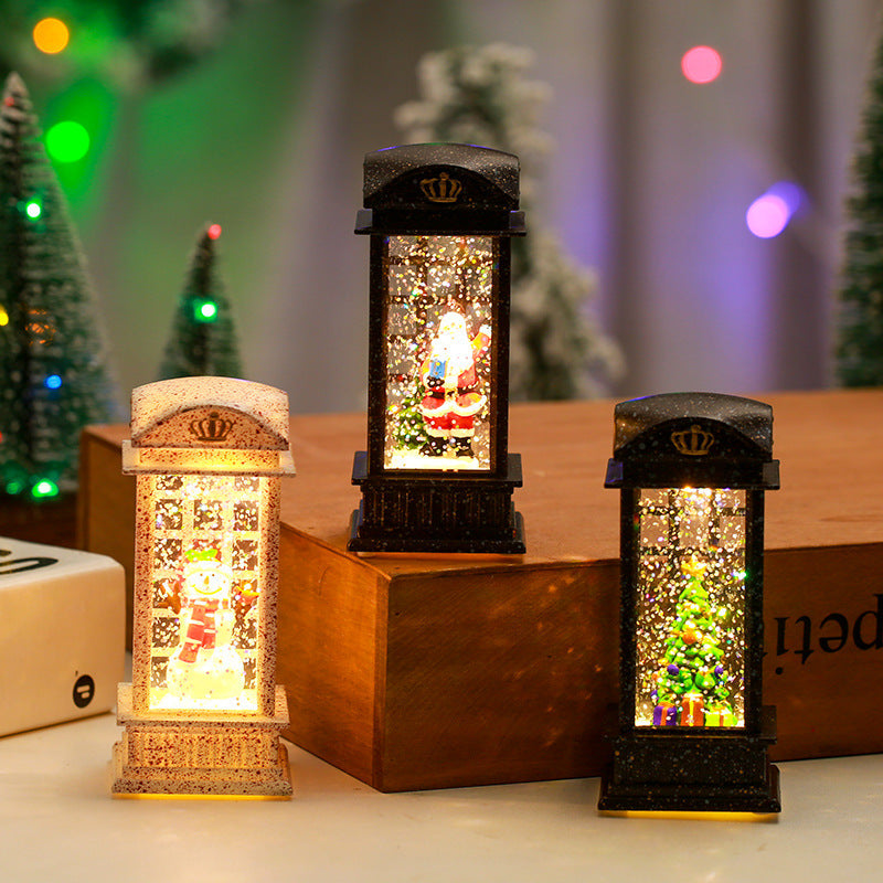 Nostalgic Christmas lantern with moving scenes