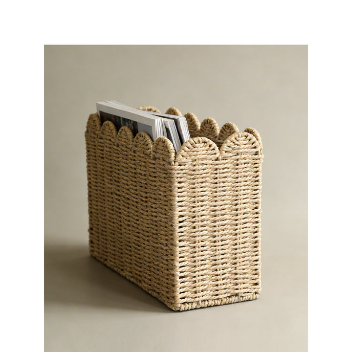 Decorative storage basket with waved edge