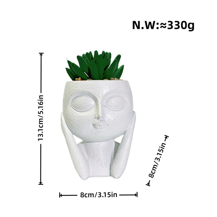 Plant pot with face motif