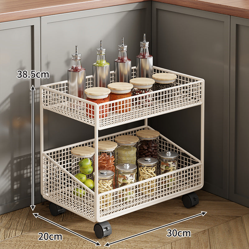 Compact Three-Tier Wire-Mesh Countertop Canister & Spice Organizer