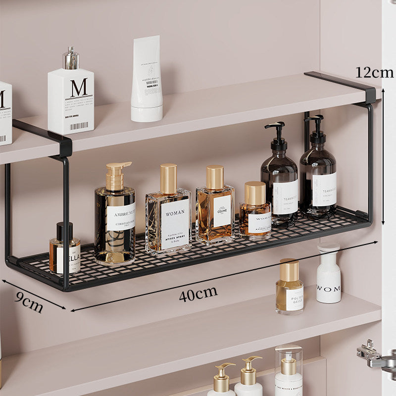 Under-Cabinet Hanging Storage Shelf with Mesh Tray and Clamp Mount