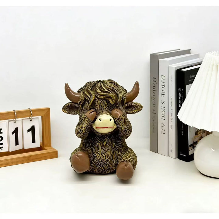 Whimsical Highland Cow Figurine