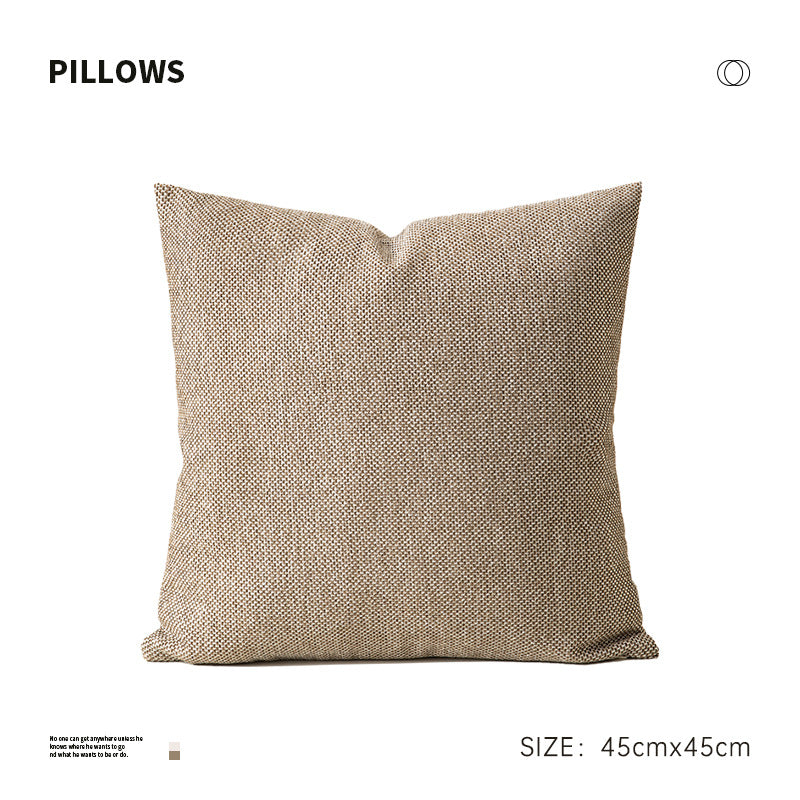 Square decorative pillow made of tightly woven bouclé blend fabric with textured surface and concealed zipper