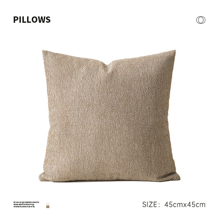 Square decorative pillow made of tightly woven bouclé blend fabric with textured surface and concealed zipper