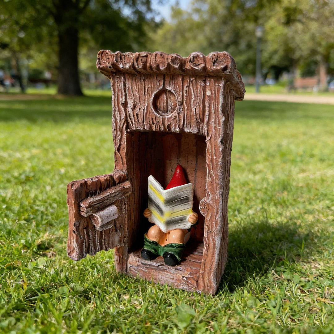 Whimsical Reading Gnome Figurine