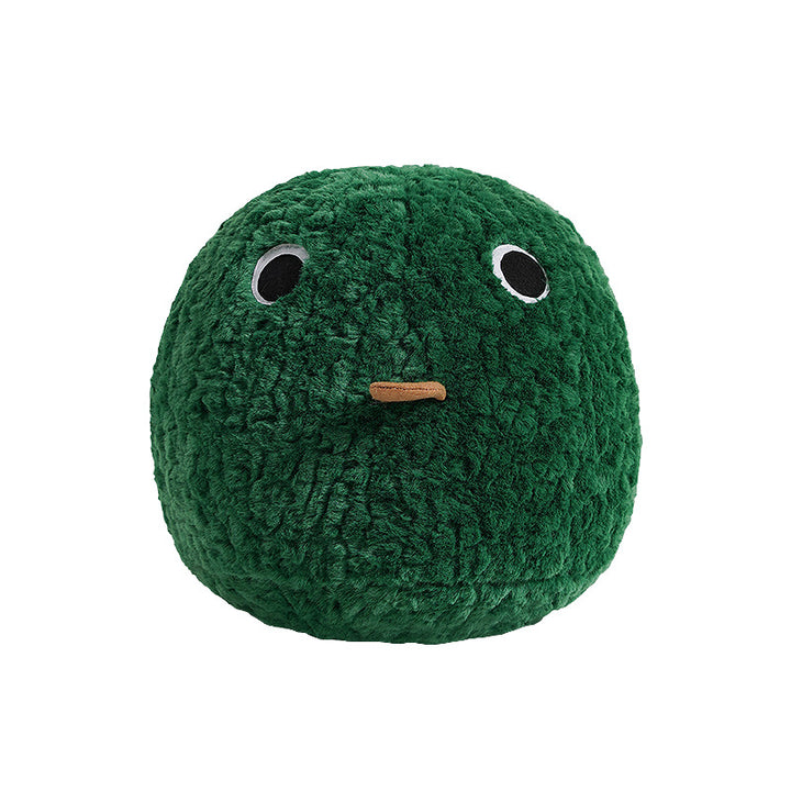 Round plush floor seat cushion with face application and shape-stable filling