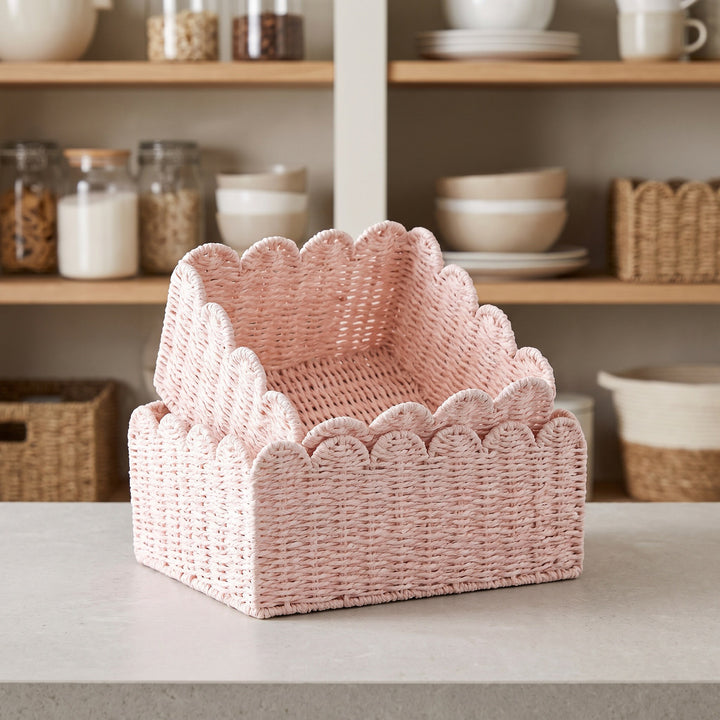 Modern storage basket with wavy edge