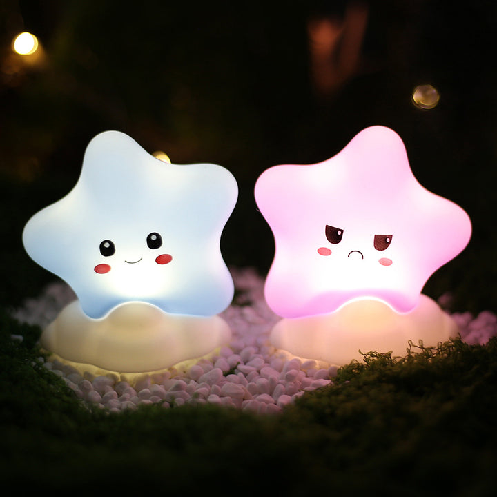 Star-shaped Silicone Touch Night Light with Cloud Base
