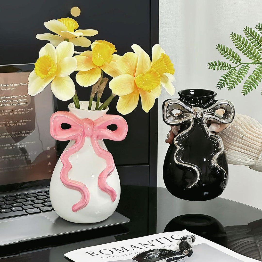 Decorative Bow-Shaped Art Vase