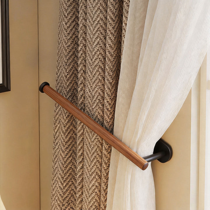 Wall-Mounted Metal Curtain Holdback Rod