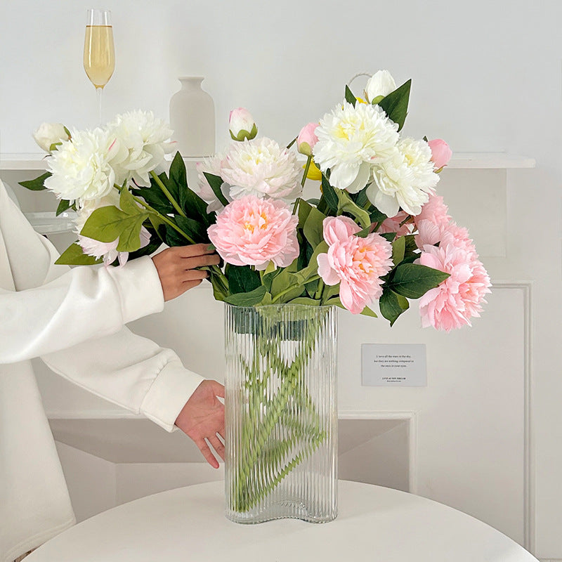 Realistic Peony Flower Stem for Home Display