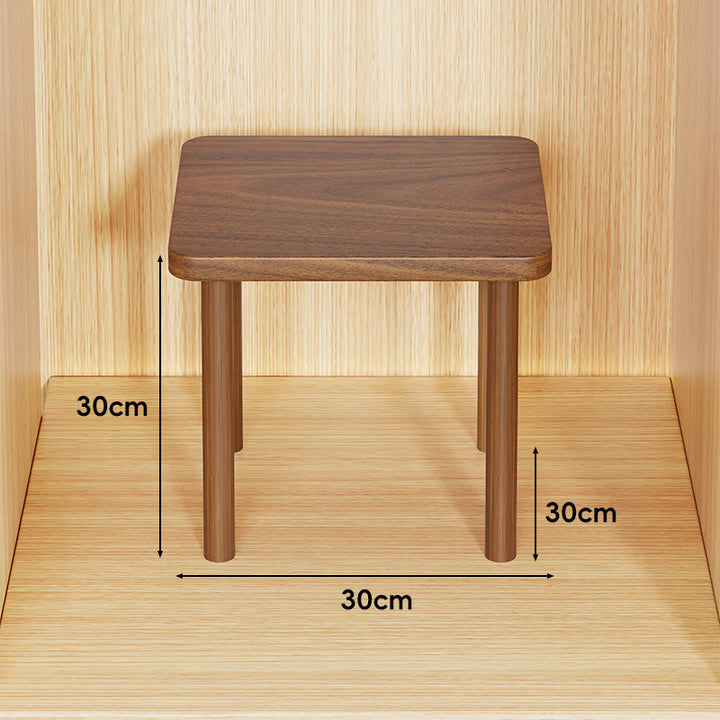 Height-Adjustable Rectangular Wooden Riser Table with Detachable Round Legs