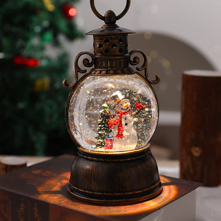 Nostalgic Christmas lantern with snow globe