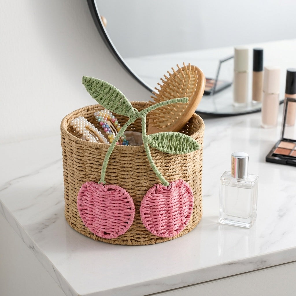 Playful storage basket with fruit design