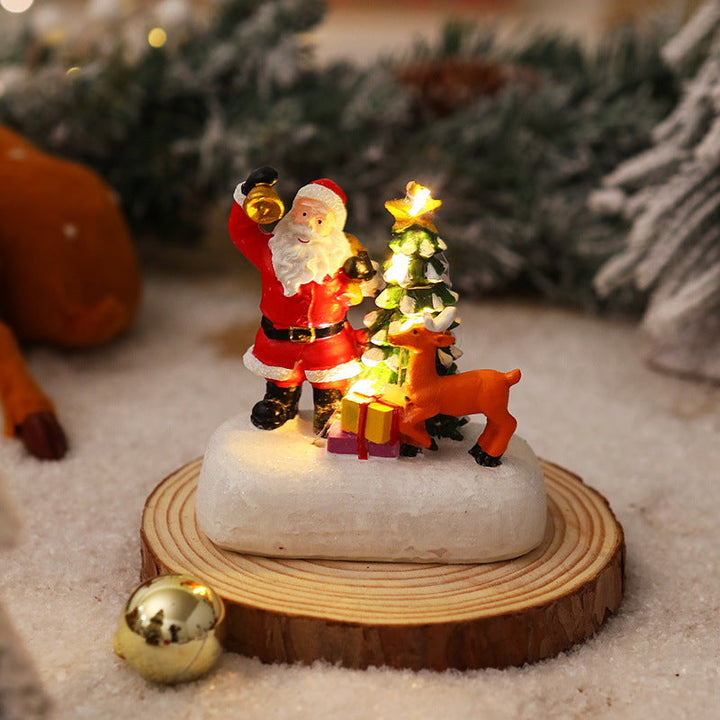 Illuminated Christmas figure with Christmas tree