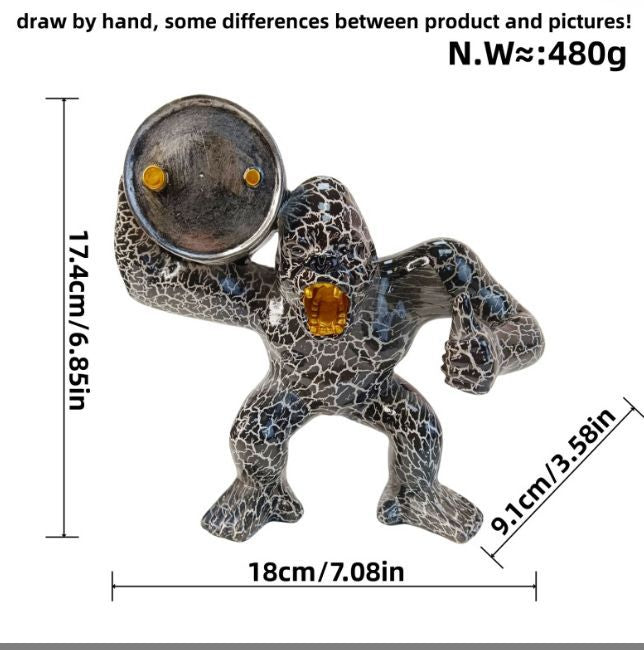 Sporty decorative figure of a weightlifter